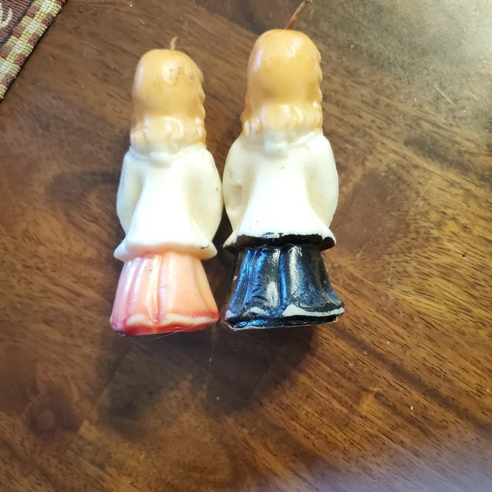 Vintage Eljay Service Choir Girl Candles Set of 2 Mid Century Christmas Decor